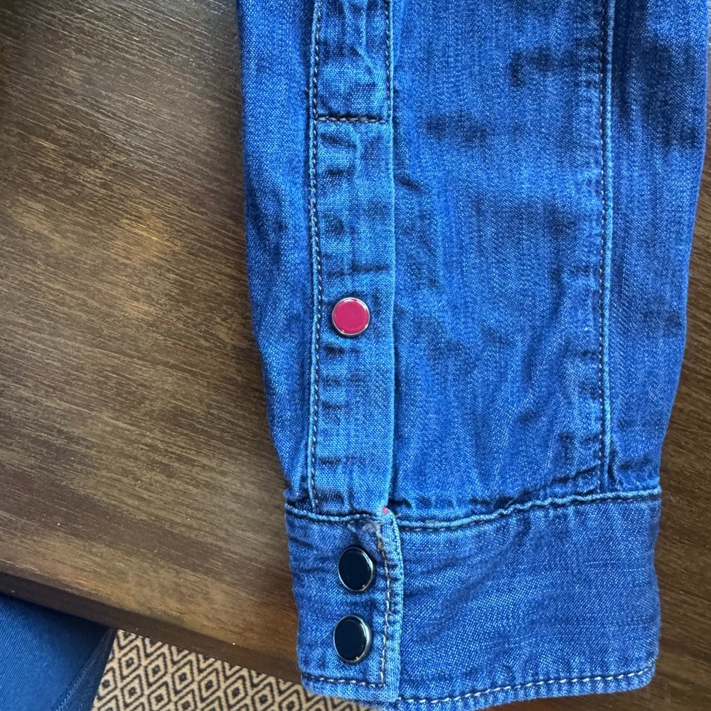 Diesel Timeless Denim Button Down Shirt Western Snap Blue Size S - Picture 11 of 11